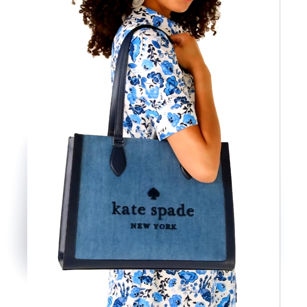 🛑SOLD‼️Kate Spade Ellie Denim Large Tote - Picture 3 of 8